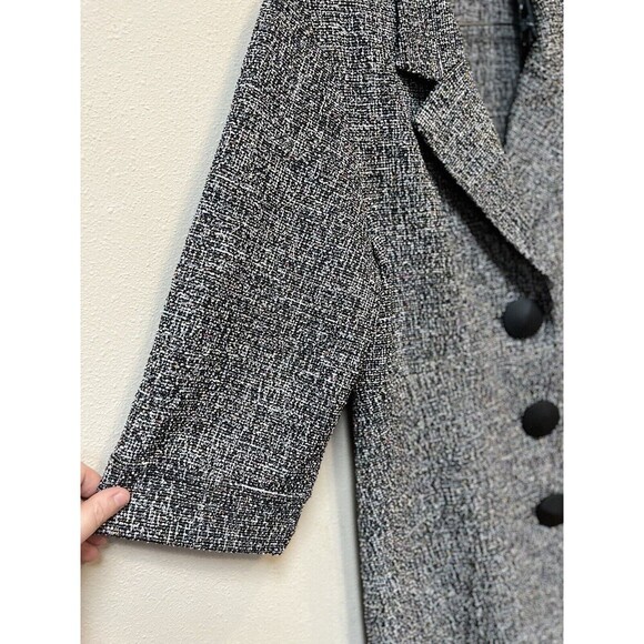 Lior Black White Tweed Peplum Jacket – Size Large - Picture 5 of 9